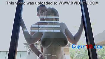 Big ass homemade brunette gets rough poolside treatment