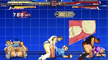 In this hentai anime, Chun-Li engages in intense sex leading to a massive cumshot.