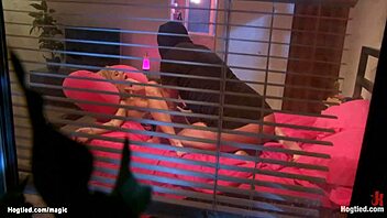 Student with implants tied up and fucked hard