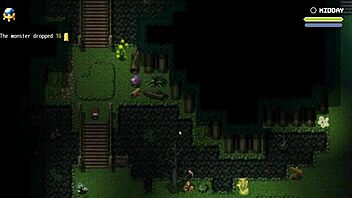 in lost lagoon harem, the sexy farmer exposes her pussy outside