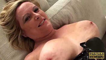 leather milf alisha rydes hardcore in cowgirl position 😈 big tits bouncing