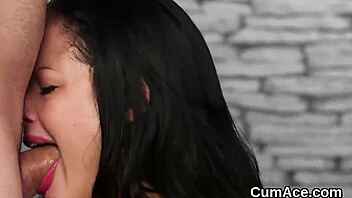i watched this hot beauty get cum shot on her face and swallow all the jism