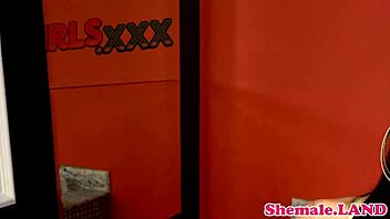 this solo shemale jerks off in the bath, feeling so good