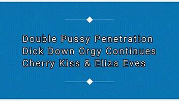 hey, wanna join cherry kiss and eliza eves for double pussy penetration?