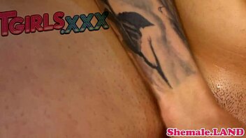 this solo shemale jerks off in the bath, feeling so good