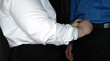 damn, this slutty secretary jerks off her boss's big cock daily