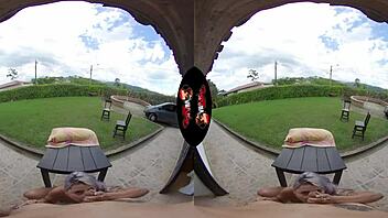 Latina Babe Flaunts Big Tits Outdoors