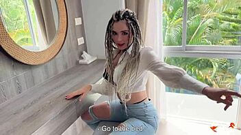 surprise from beauty with dreadlocks unfolds into hot deepthroat. pov fucking ends with a sticky creampie.