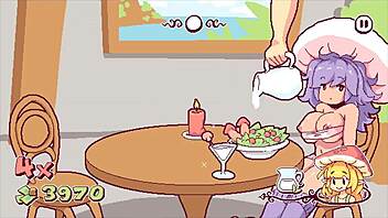 futanari cheffe takes huge cock in hentai game