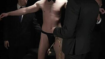 Muscular hunk gets hardcore bareback sex with multiple partners