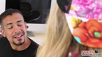 blonde teen gets bent over for hardcore doggystyle pounding 😈