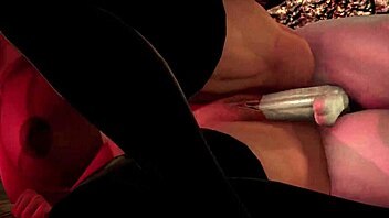 Beautiful woman with big breast and horns having sex in 3D adult movie.
