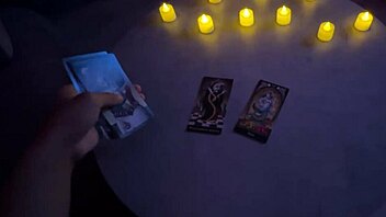 Student roleplays halloween with brunette in bent over position