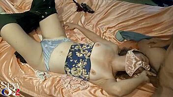 French woman in black leather pants and high heels