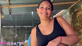 watching my colombian neighbor ride her bike in minifalda. nalgona gets pounded by her sneaky neighbor in wild action.