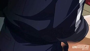 Hentai with an uncut teacher seducing his small boobed student.