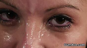 i watched this hot beauty get cum shot on her face and swallow all the jism