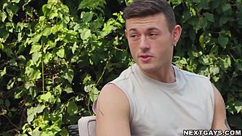 Gorgeous gay hunk jc hunt fucks ryer owens bareback in shower pov scene 😍