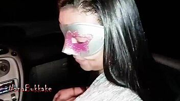 Hot wife moans loudly on friend's big cock, sucking husband and friend before creampie