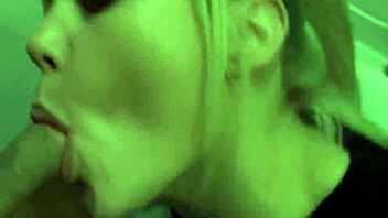 Sexy Blonde GF Gives Blowjob During Gym Workout Session