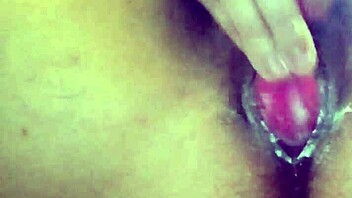 Italian Milf Displays Creamy Hairy Pussy