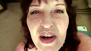 Old American stud gets his tight ass toyed by blue eyes MILF