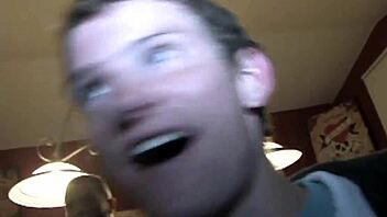 Coed lesbians tease and dildo each other at university party while everyone watches