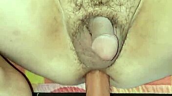 Intense Orgasm Builds Riding Homemade Dildo