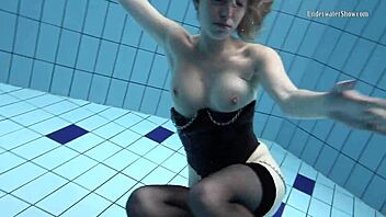 anetta surprises me in the shower with her petite european body and wet pussy on the beach, pov style