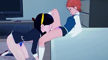 violet parr in a hot threesome contest