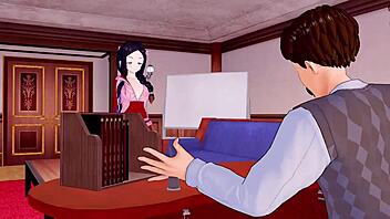 nezuko twerks her sexy pussy while talking dirty in koikatsu hmv