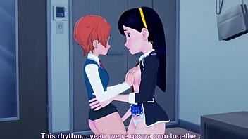 violet parr in a hot threesome contest