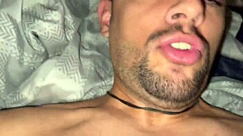 Gay sex scene with two big cocks fucking each other on the bed - full red