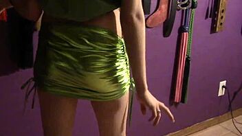 european teen in panties and thong shows off sexy legs on st patrick's day 😍