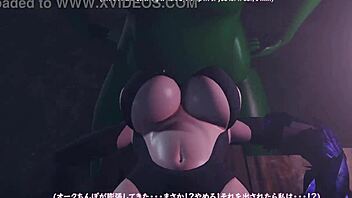 In 3D hentai, big tits cowgirl deepthroats for semen aphrodisiac pleasure