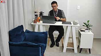 Mischief in the office with secretary and brunette