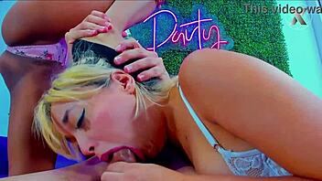 horny blonde neighbor blows me and her friend 😈