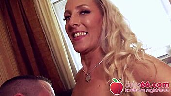 Beautiful woman with large breasts gets fucked in her apartment