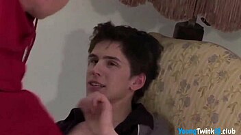 Young twink barebacks first time