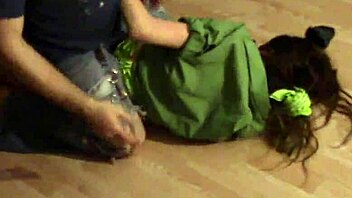 european teen in panties and thong shows off sexy legs on st patrick's day 😍