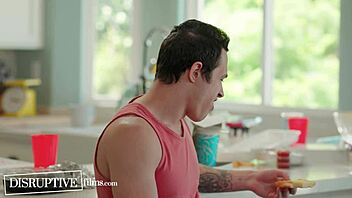 jocks cooking lesson turns into rough first gay fuck, what a surprise