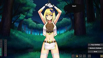 Lets Play Alyna - Sorceress In Trouble Demo, Big Tits Masturbation Fingering!