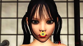 Beautiful shemale seduces milkmaid in this adult cartoon.