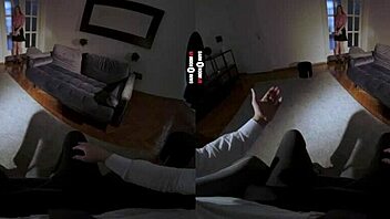 Dark room vr - redhead in her own element, big tits ass stockings tattoo blowjob!