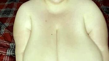 Peyton thomas oils up her huge tits and bounces them seductively in this hardcore scene