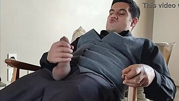 yuri gaúcho - big gay dick showing off in front of the mirror