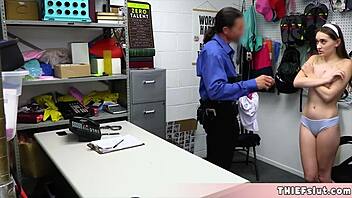 Cute Shoplifter Sera Ryder Caught with Dildo and Shows Cop Her Skills