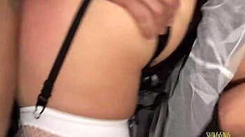 two guys fill blonde milf with sperm after hardcore threesome