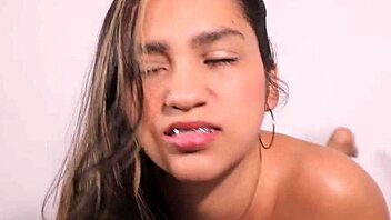 A small Latina woman enjoys swallowing a lot of semen and cannot get enough of it.