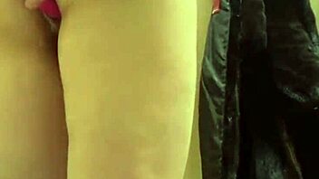 extreme public fucking with big tits, shaved pussy, and vibrator control close up